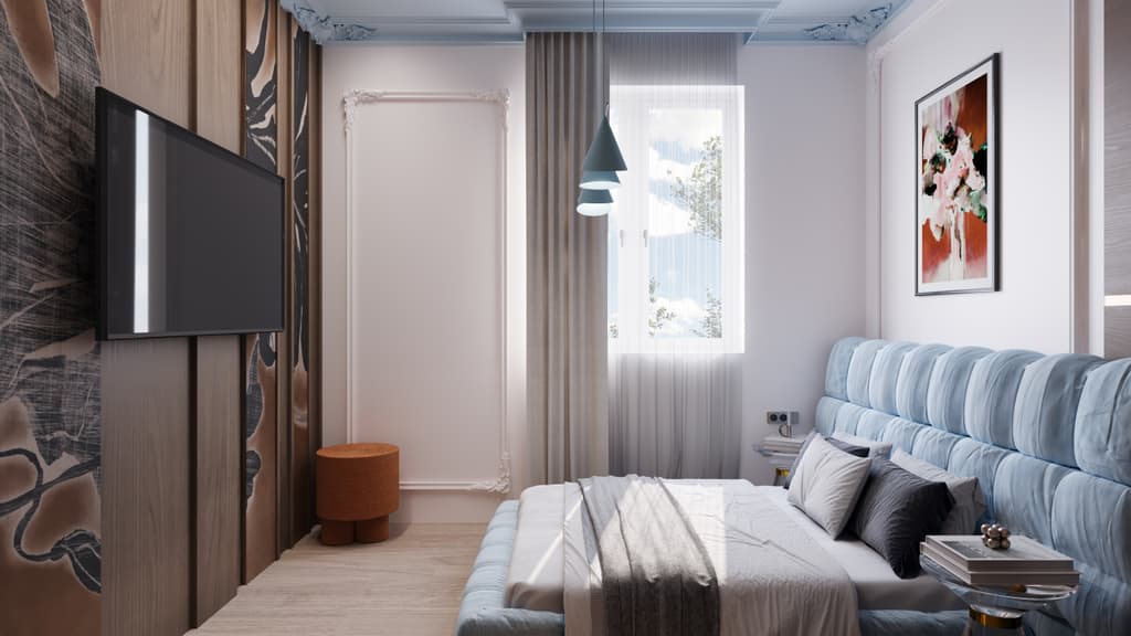 Boutique apartment interior with warm accents and soft contemporary textures 5